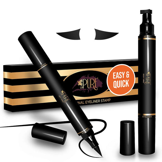Waterproof Eyeliner Stamp - 2 Wingliner Black Make up Pens, Vamp Style Wing, Smudgeproof & Sweatproof, Perfect Cat Eye Look, Long Lasting Liquid Eye Liner Pen, Eyeshadow, No Dipping…