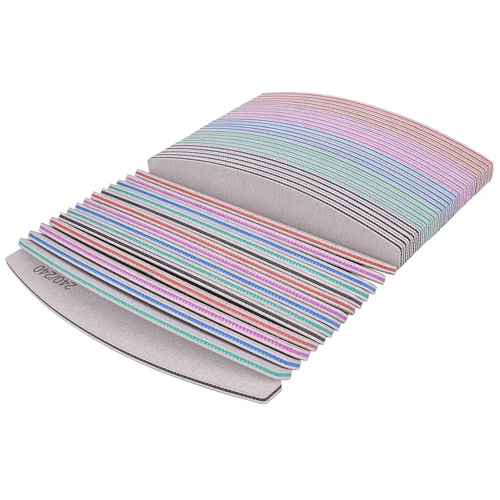 5/10Pcs Professional Nail File 100/180 Sandpaper Strong Thick Nail Files Sanding Half Moon Lime nail accessories and Tools